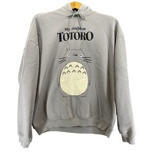My Neighbor Totoro Men's Medium Totoro Graphic Hoodie Grey EUC